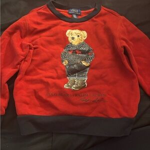 Polo Ralph Lauren bear sweatshirt 4T red and black